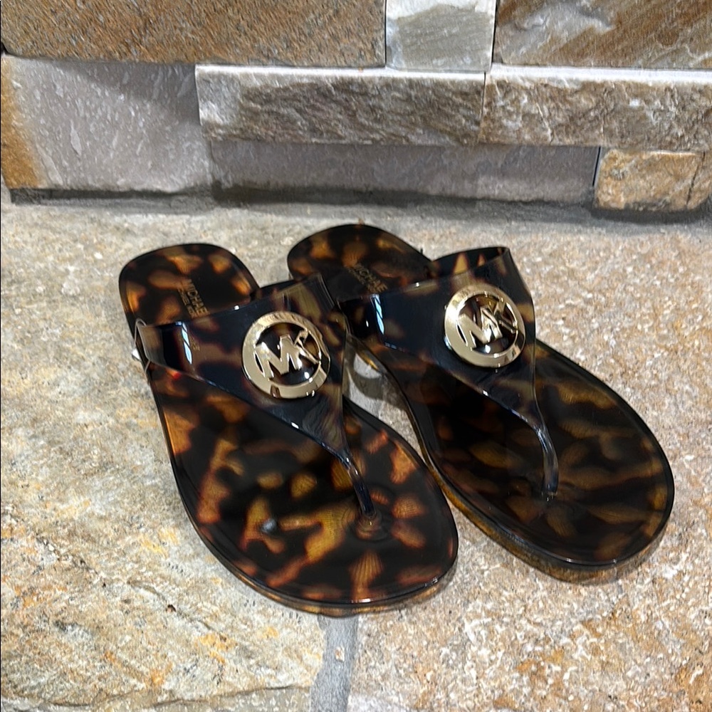 New, Michael Kors Lillie Tortoise Shell Sandals